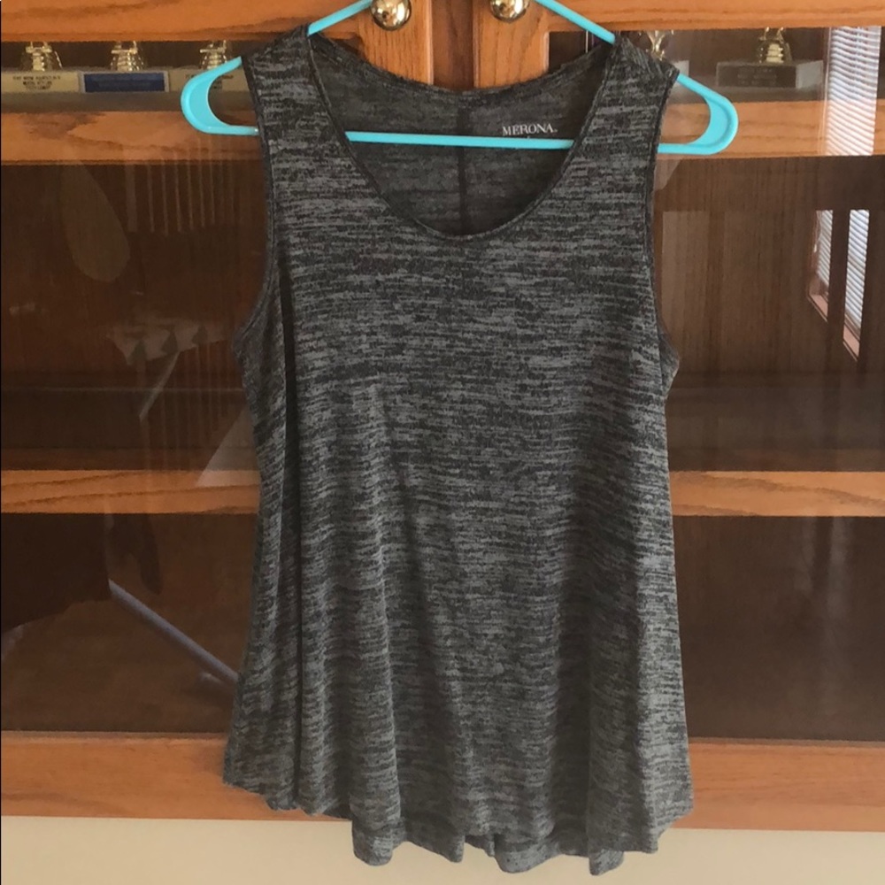 Gray flowy tank